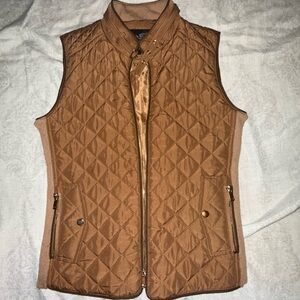 Chocolate Quilted Tan Women's Vest